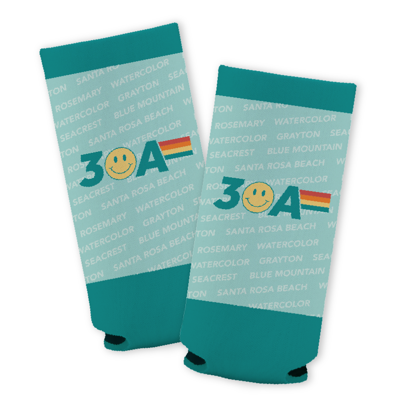 30A Smiley Town Slim Koozie