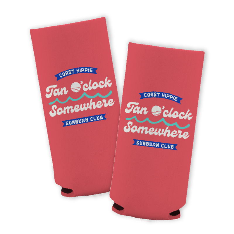 Tan O'Clock Koozie Slim